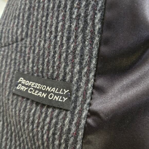 Vintage Karen Womens Wool Cashmere Peacoat Size Medium Black Gray 80s Whimsigoth - Picture 11 of 13